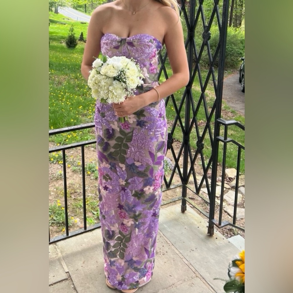 Bronx and Banco Lavender and Gold Embellished Sequin Dress - Picture 2 of 16
